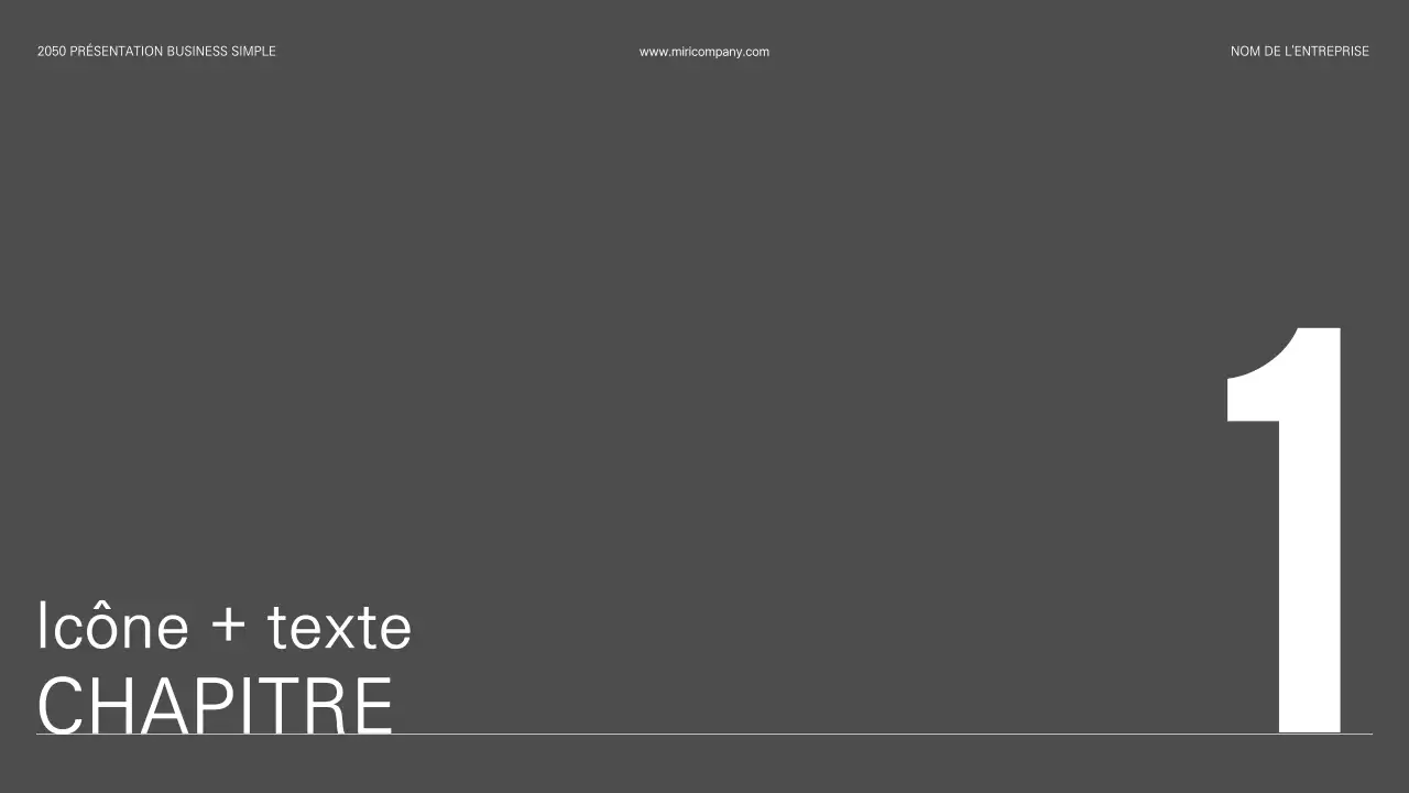 Présentation d'entreprise simple, de style basique, en noir et blanc