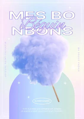 Jour blanc holographique en violet et bleu clair