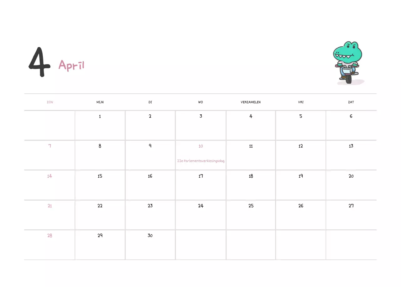 Een kalender met een schattig Argo-illustratieconcept