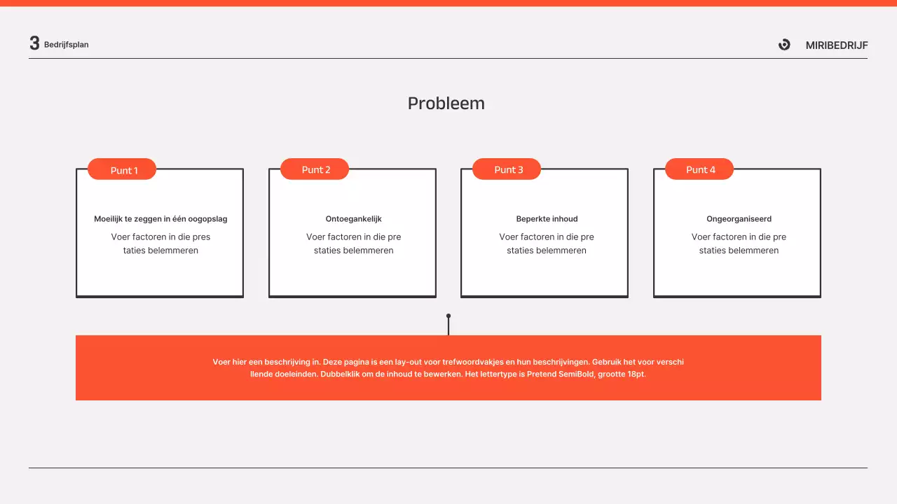 Presentaties van zakelijke rapporten in oranje en grijs