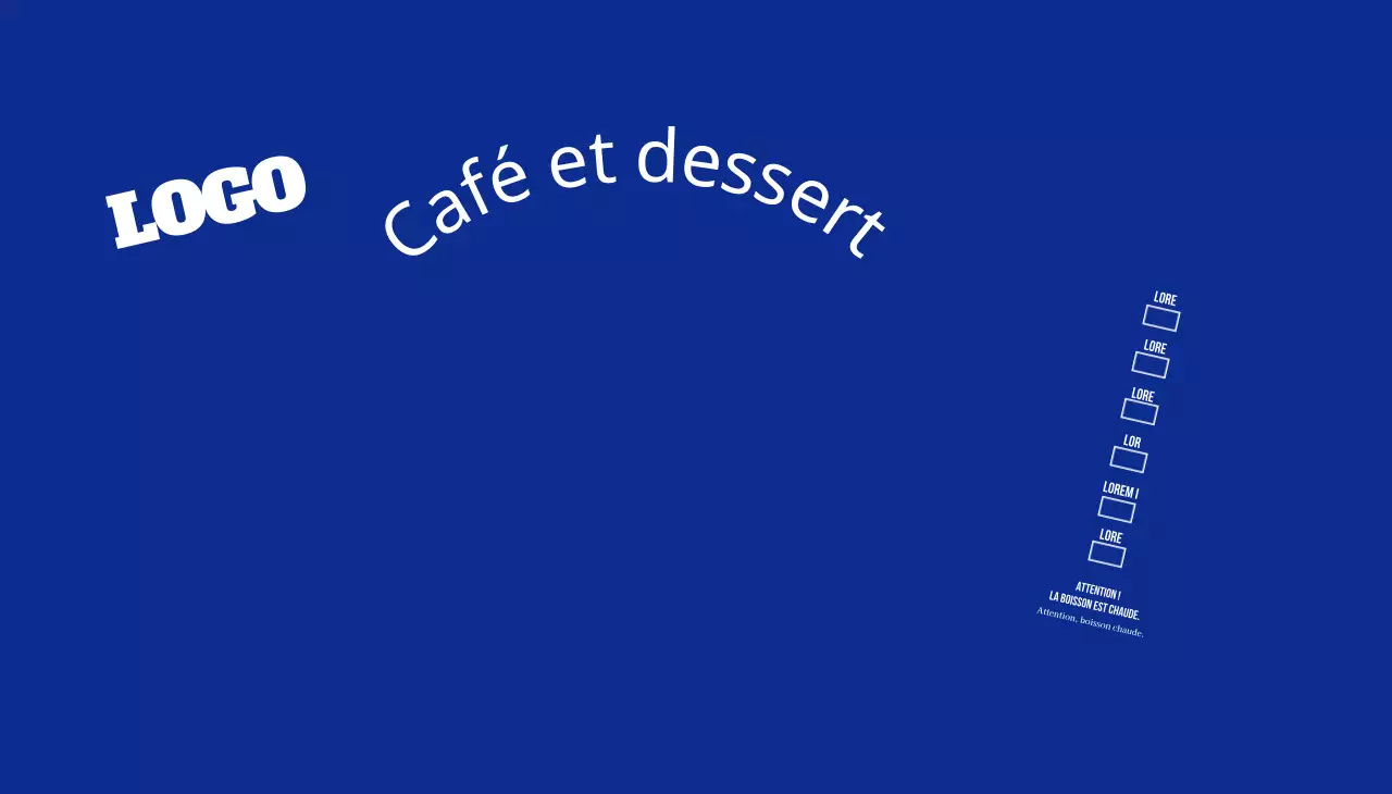 Texte en lettres simples bleu cafe