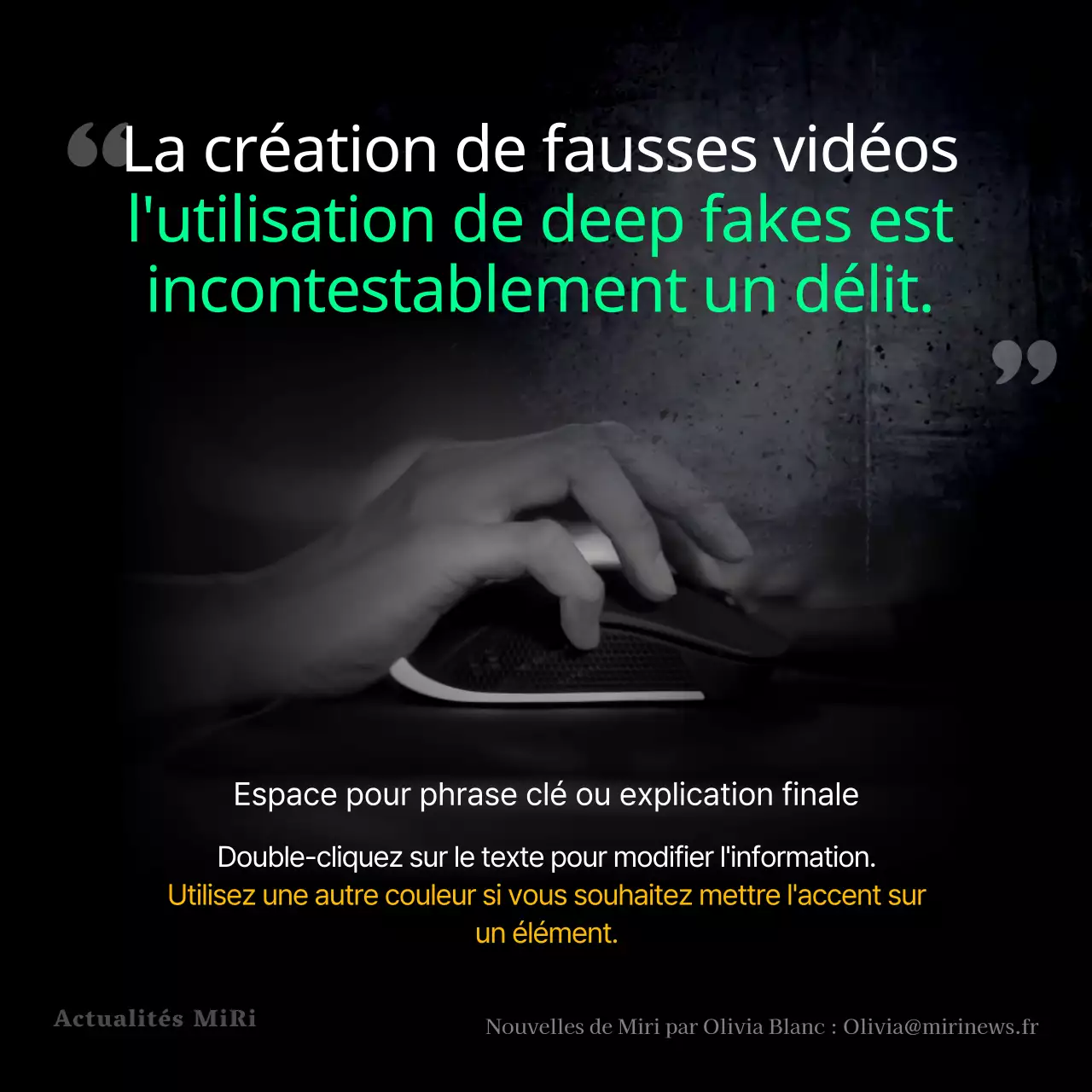 Le crime de deepfake en noir et blanc CardNews