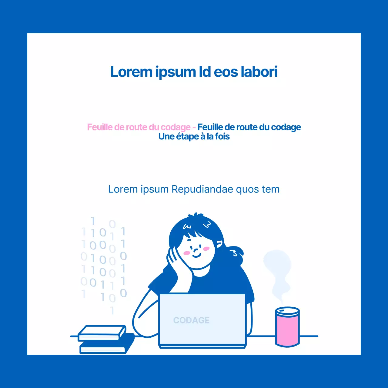 Carte de la journée du programmeur - nouveau design en bleu et rose