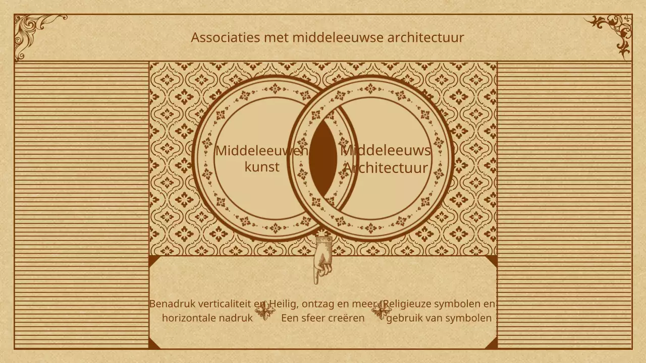 Middeleeuwse kunst in beige en bruin Presentatie