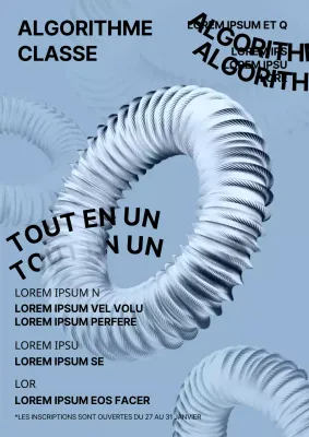 Fond bleu ciel Tutoriel algorithmique en métal pour un concept de bague en 3D