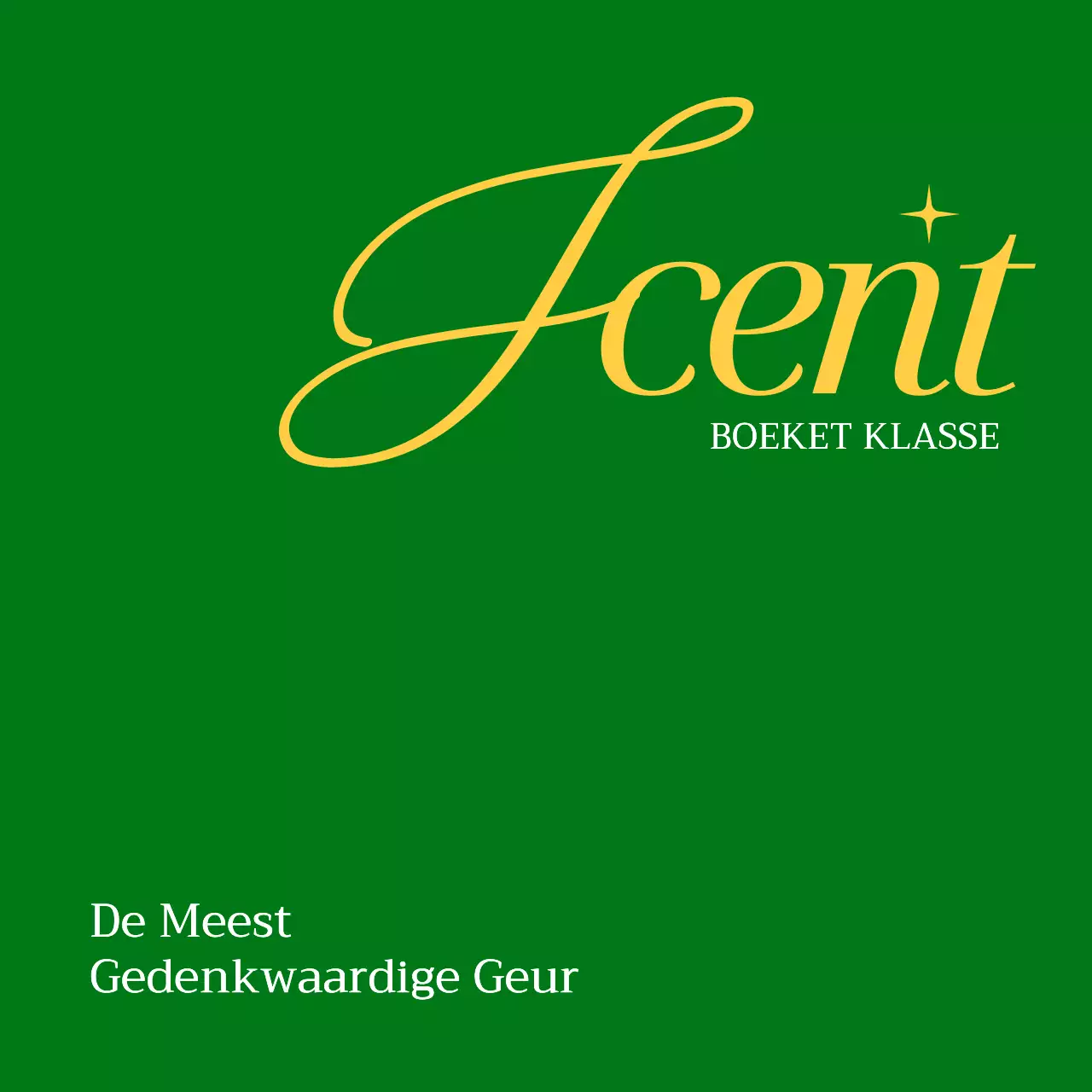 Eenvoudige groene en gele tekst om een bloemenwinkel te promoten