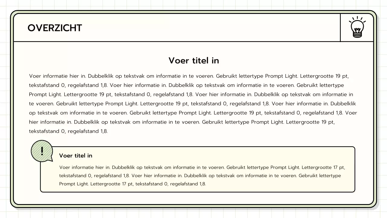 Een basispresentatieset in geel, limoengroen en blauw