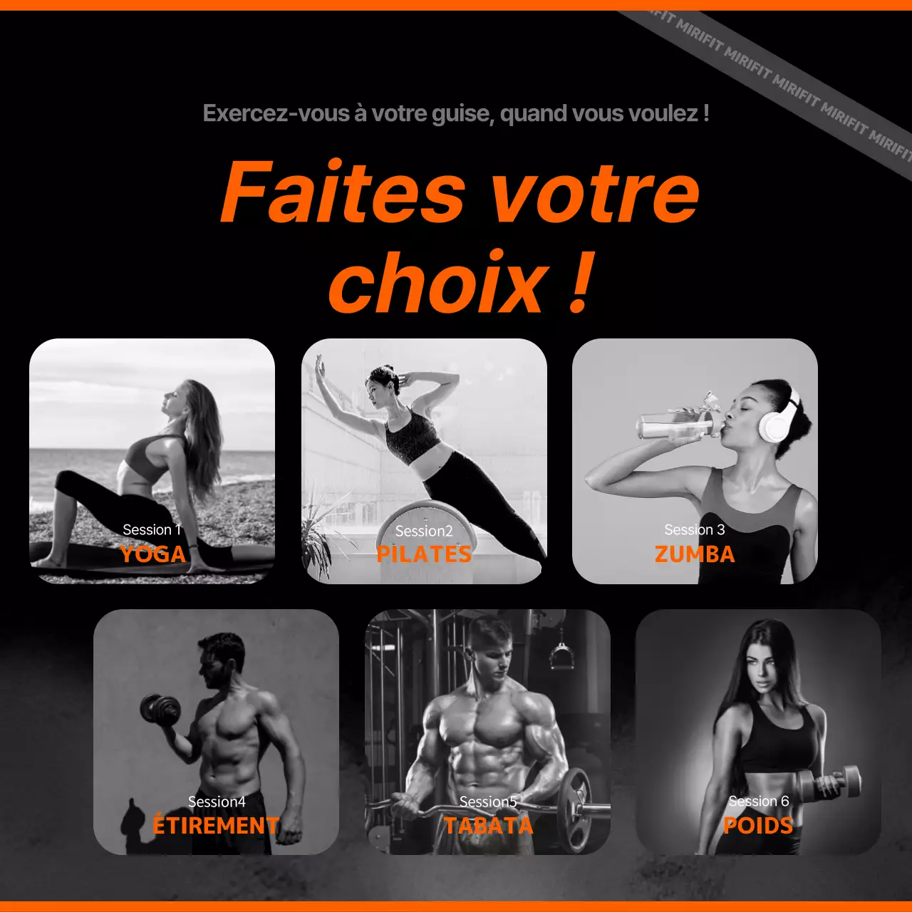 Introduction des services à domicile en noir et orange