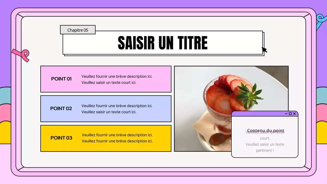 Un plan d'affaires kitsch en rose et violet