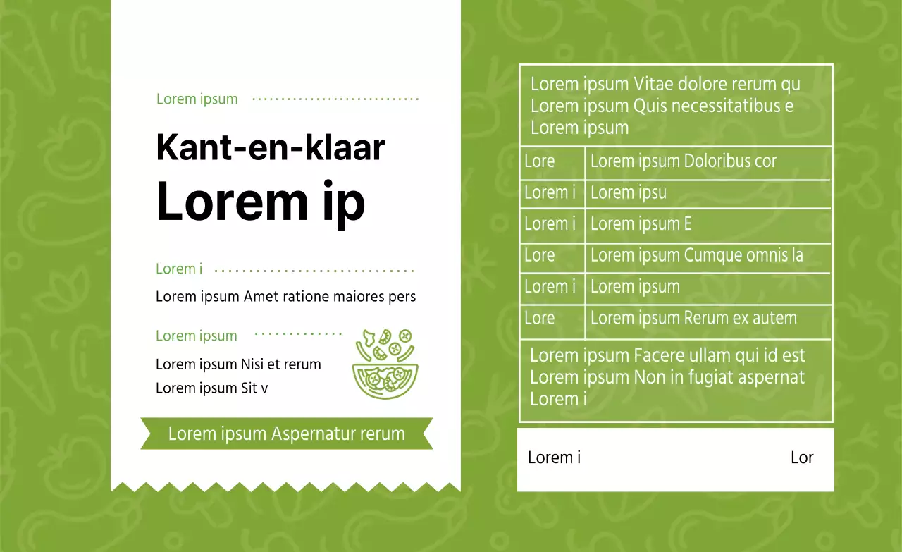 Lime groen geïllustreerd slaverpakkingsetiket