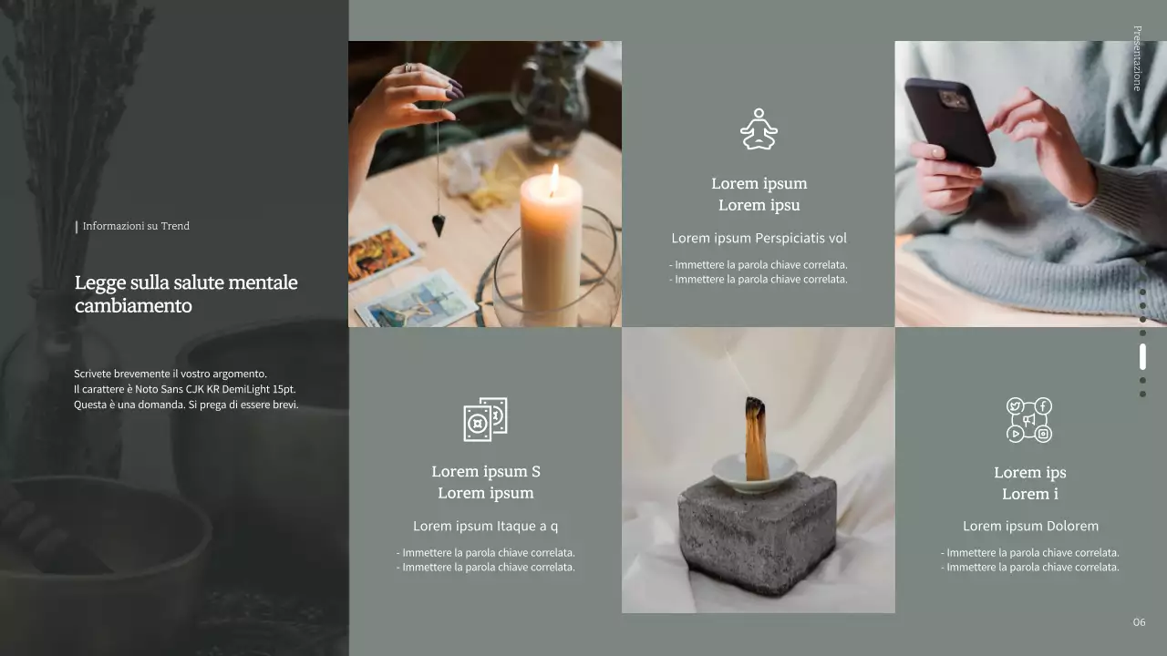 Immagine grigio-verde evidenziata Piacere sano Informazioni sulla salute mentale