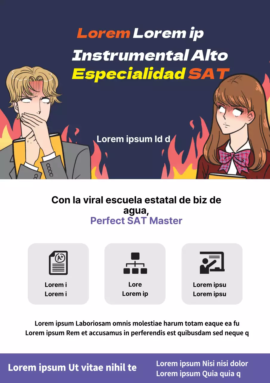 Promociona el curso de preparación de exámenes de tu centro con ilustraciones manga