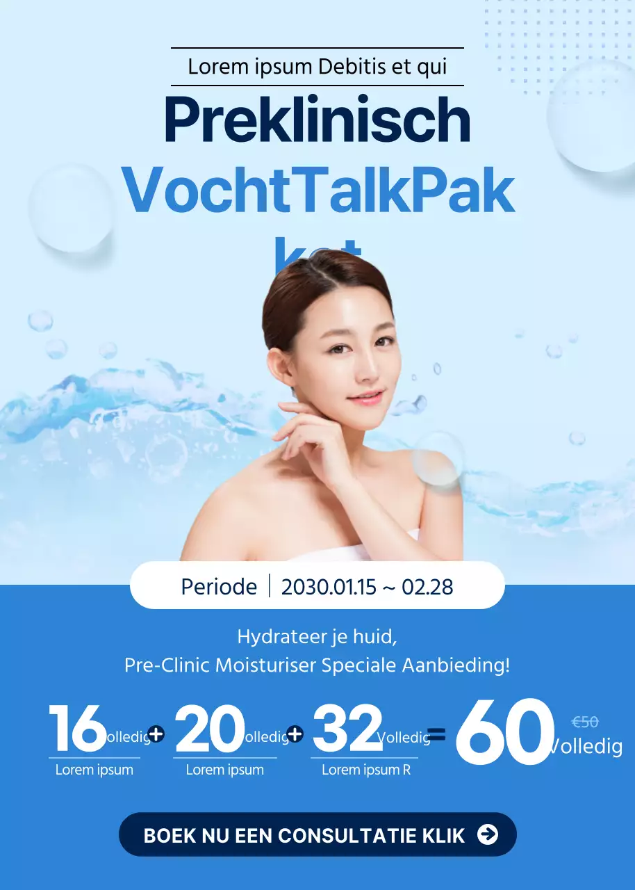 Blue-toned, hydraterende dermatologie pakketaanbiedingen verschijnen