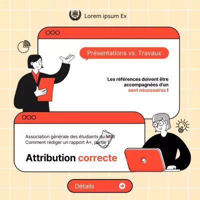 Illustrations surlignées en rouge Attribution correcte