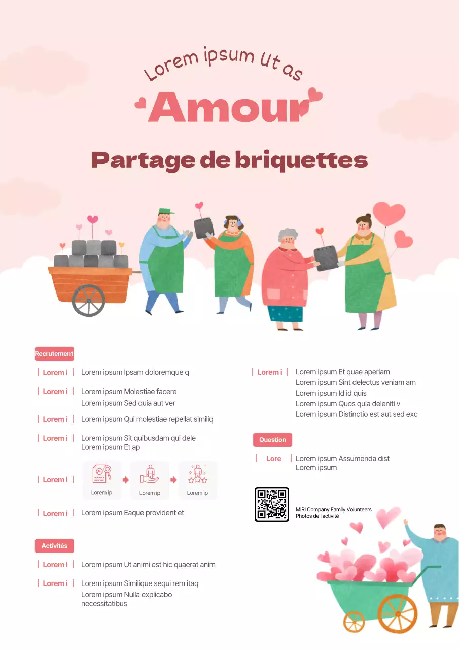 Affiche de l'événement avec des illustrations aux tons roses