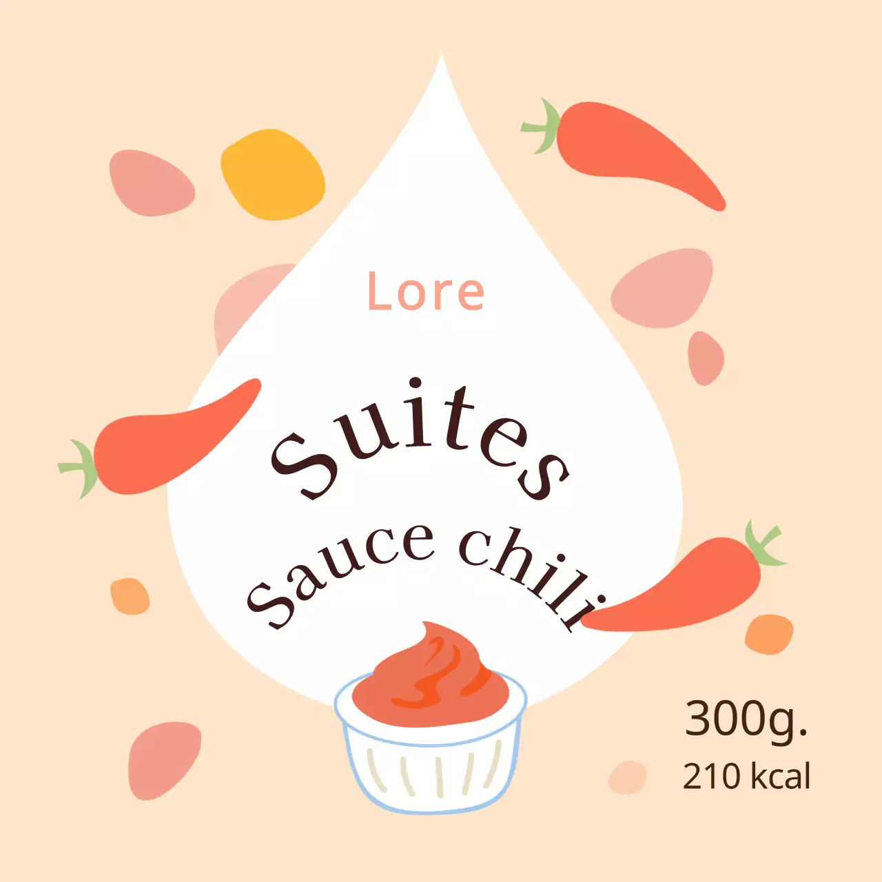 Mignons autocollants beiges pour les sauces