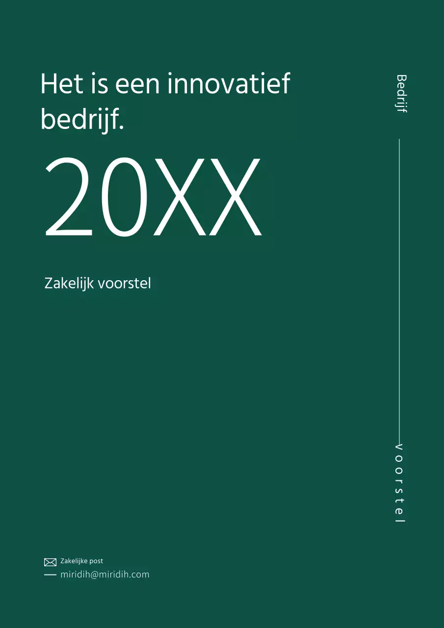 Eenvoudig, groen, typografisch zakelijk voorstel