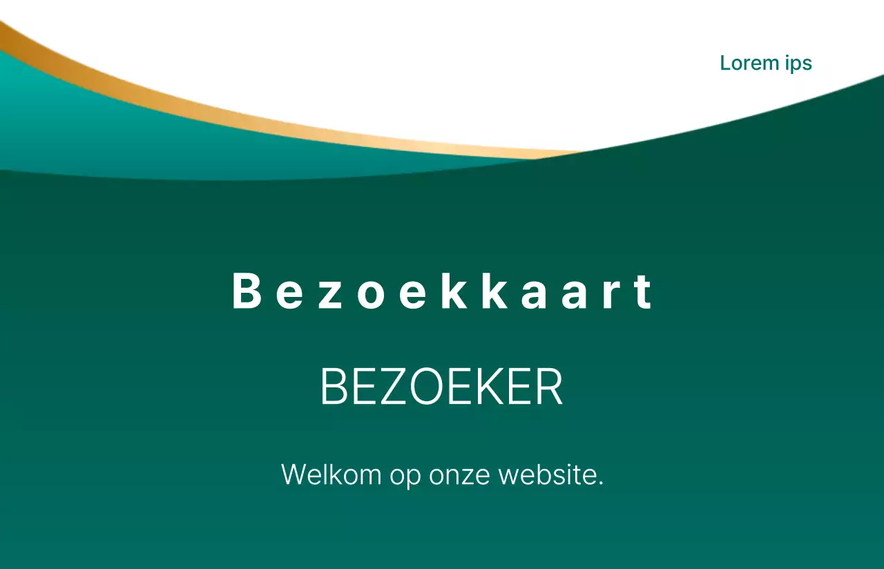 Luxe bezoekerskaart met groen en goudverloop