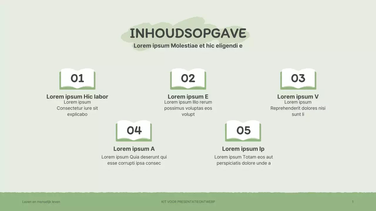 Presentatiepakket met sentimentele handgetekende boekillustraties in bruin en groen