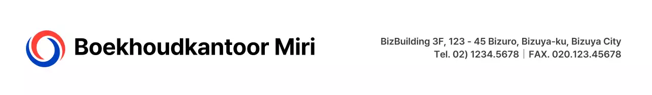 Eenvoudige symbolische logostijl in rood en blauw om informatie over een accountantskantoor te geven en te promoten