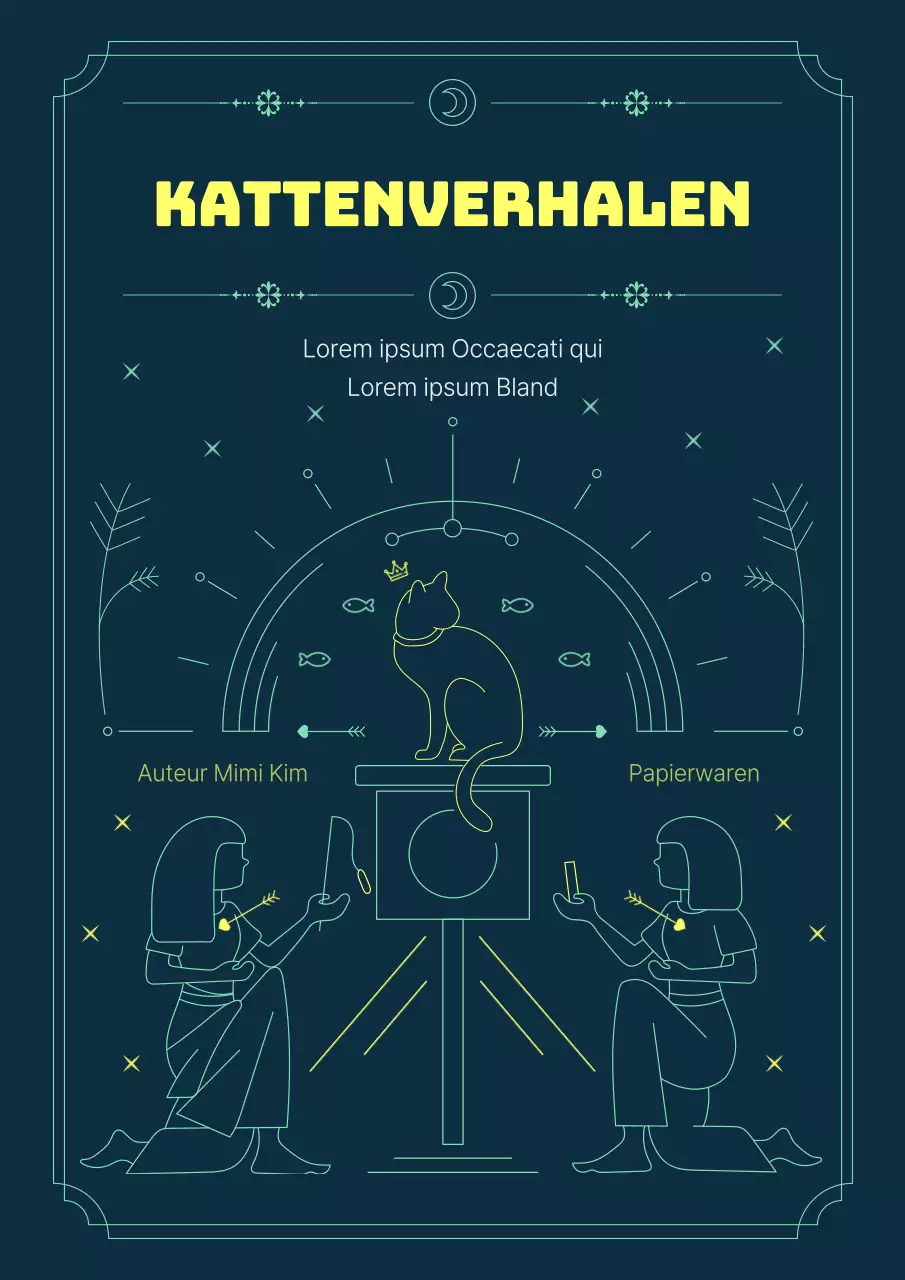 Een menselijke kat wordt verliefd op een gele fluorescerende kat.