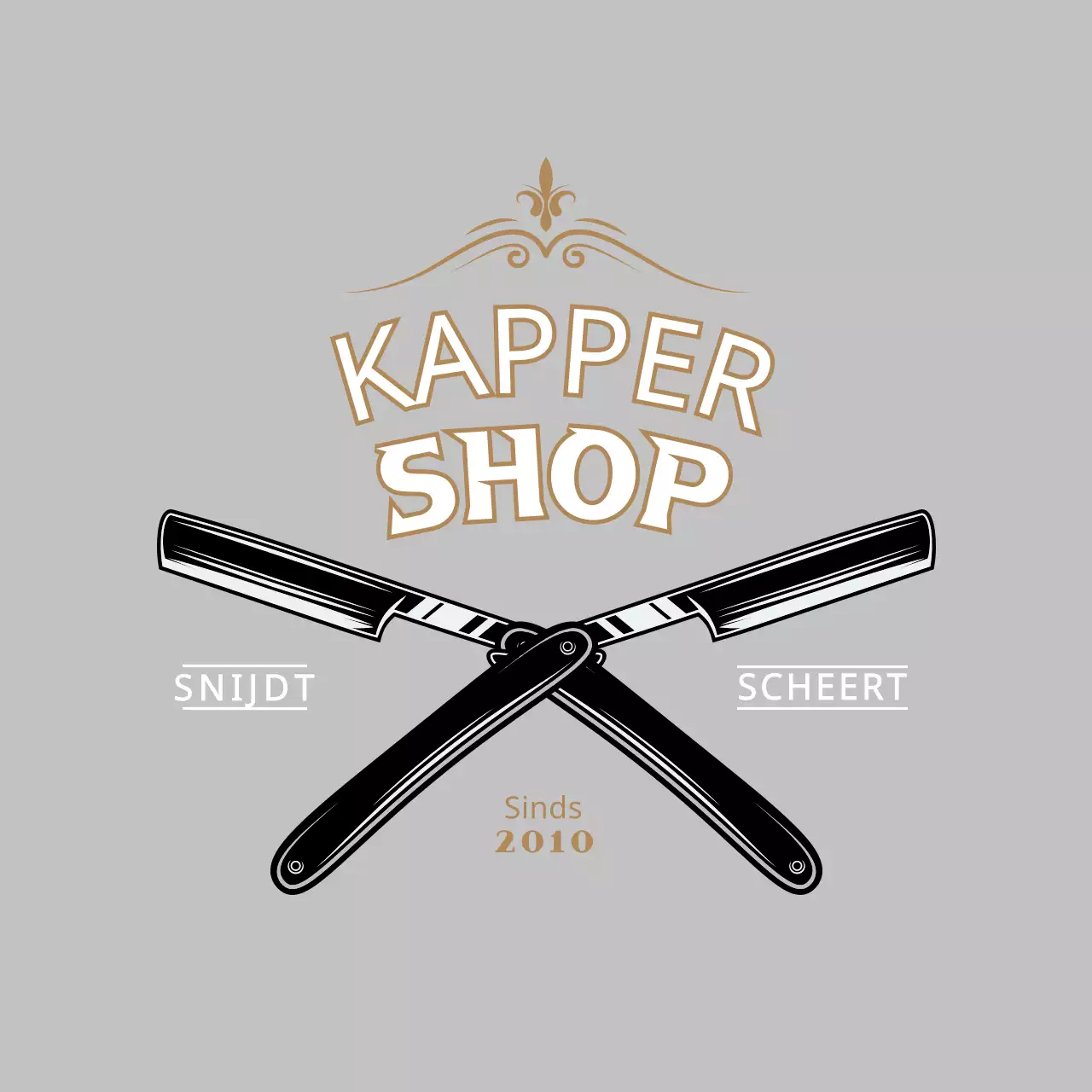 Vintage kapperszaak uithangbord in grijs