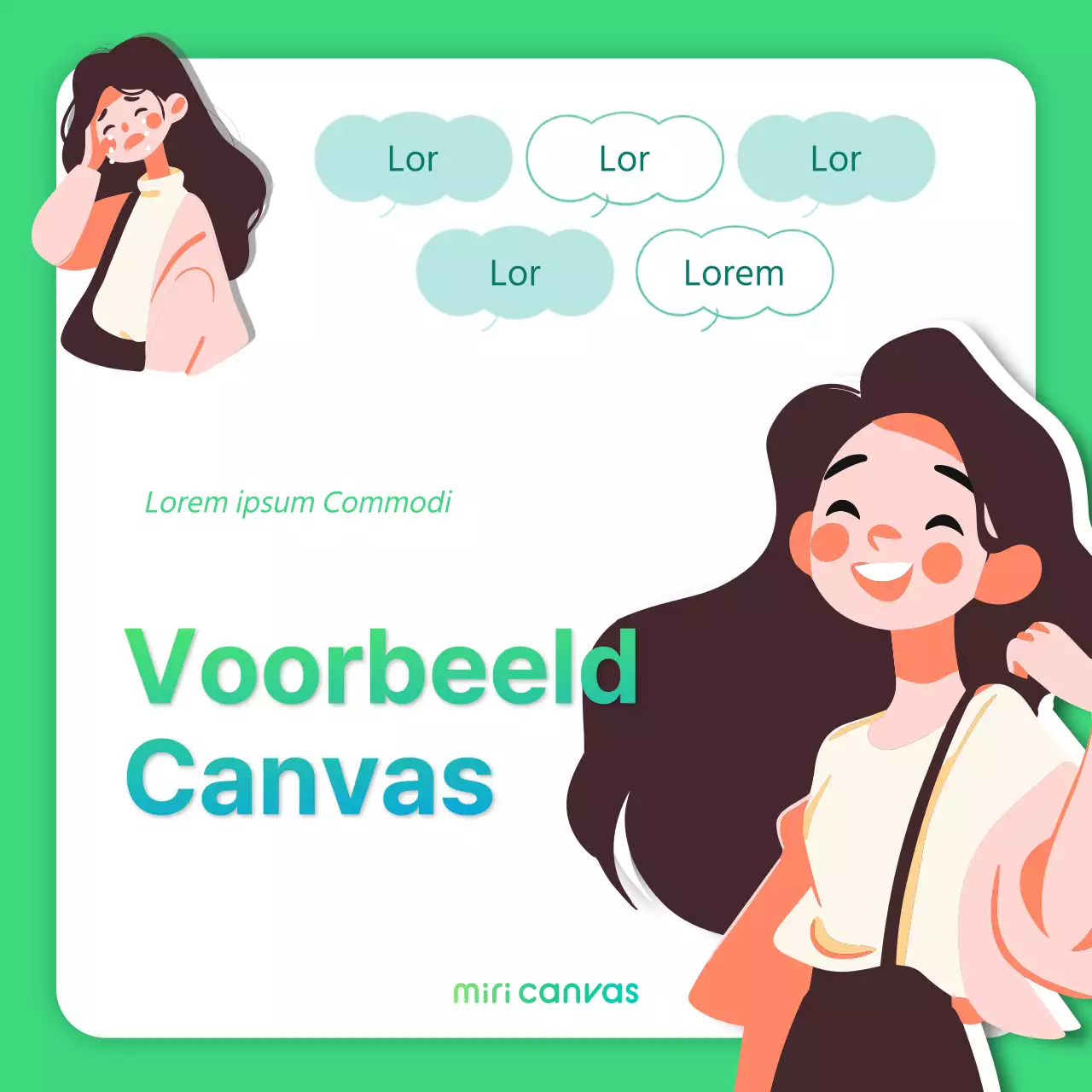 Eenvoudige pre-canvas promotionele marketingadvertentie in groen en blauw