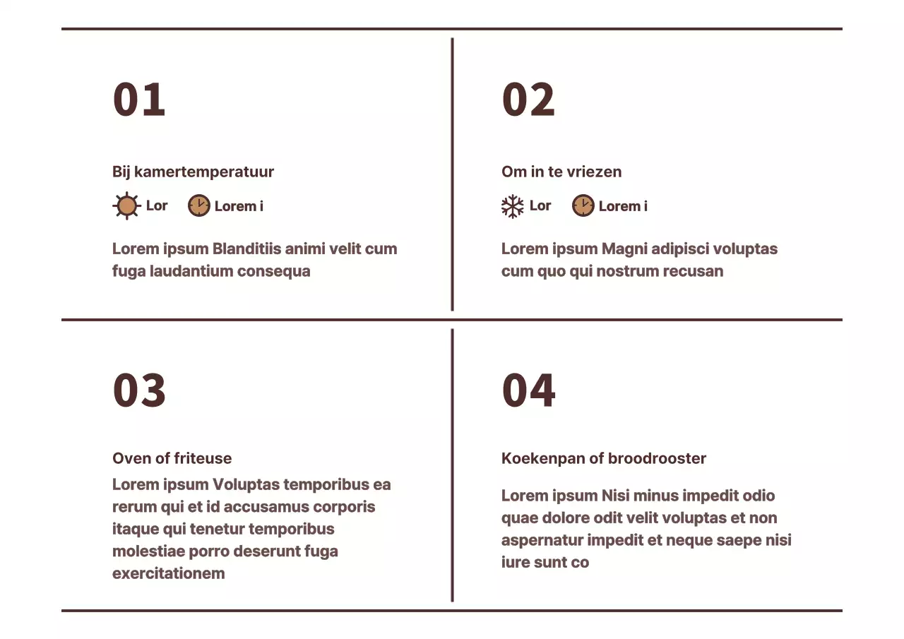 Bruin, eenvoudige tekst lay-outstijl Brood Informatie