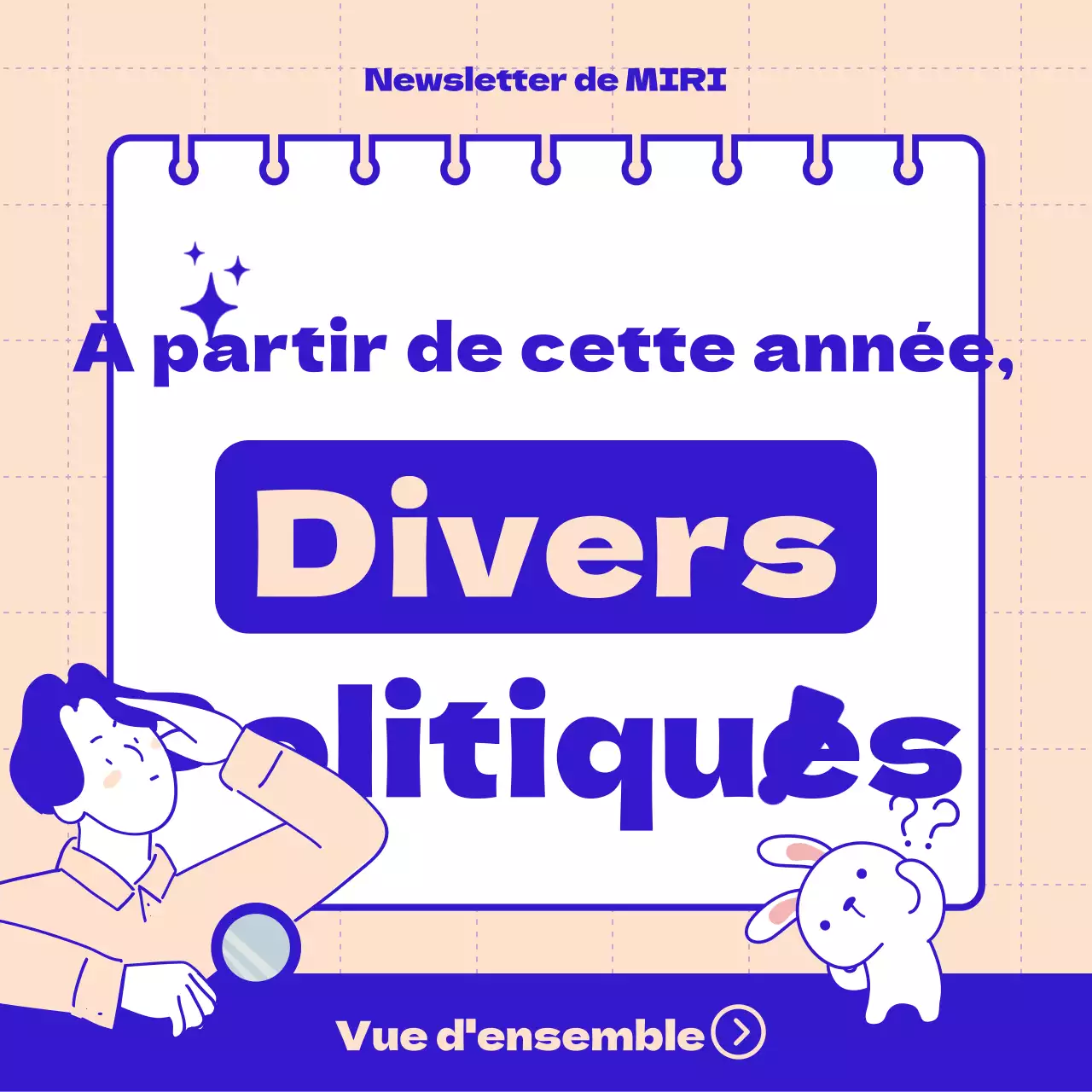 Présentation de la politique qui a été modifiée depuis cette année, qui est claire en bleu et en rose.