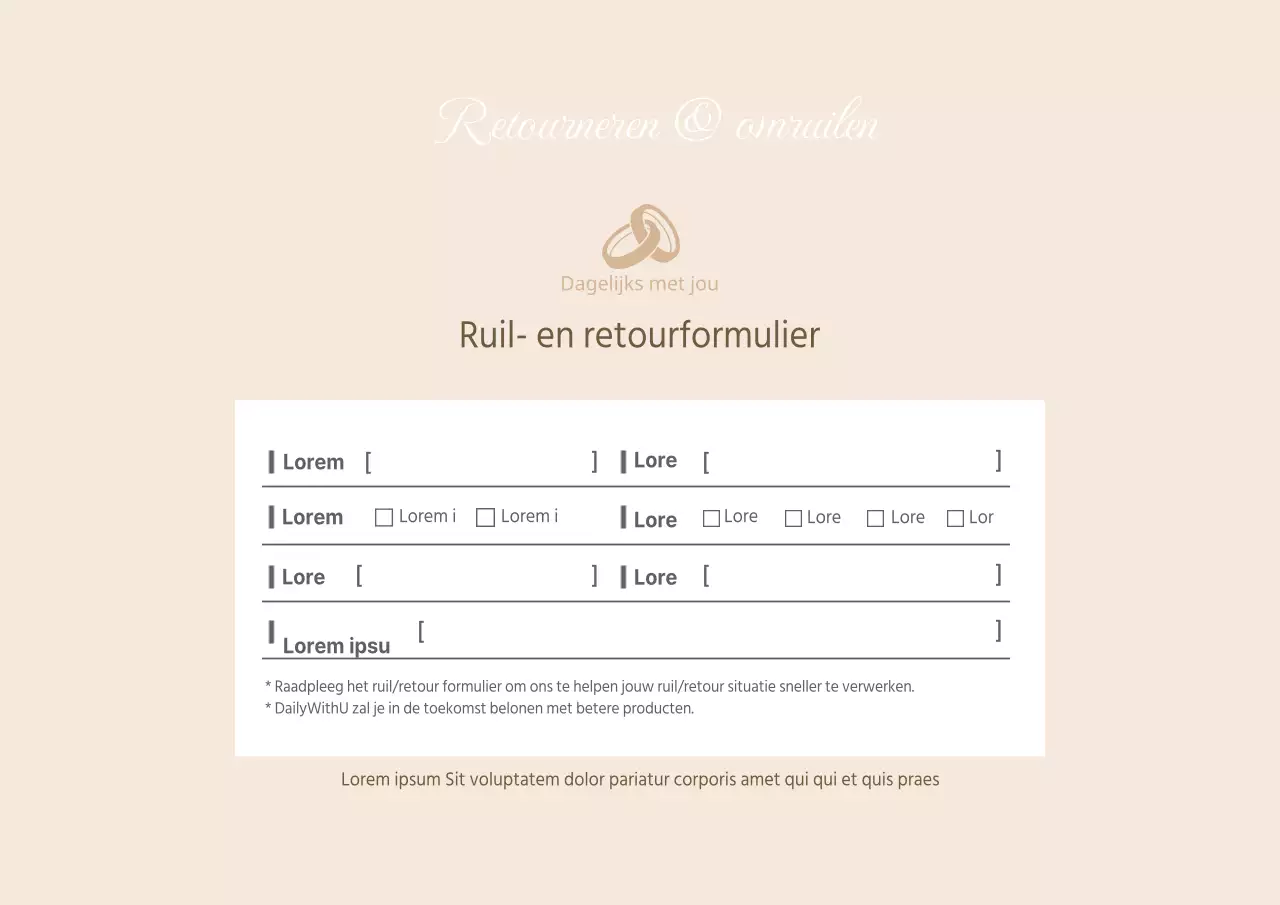 Beige SieradenWinkelcentrumVerwisselkaart