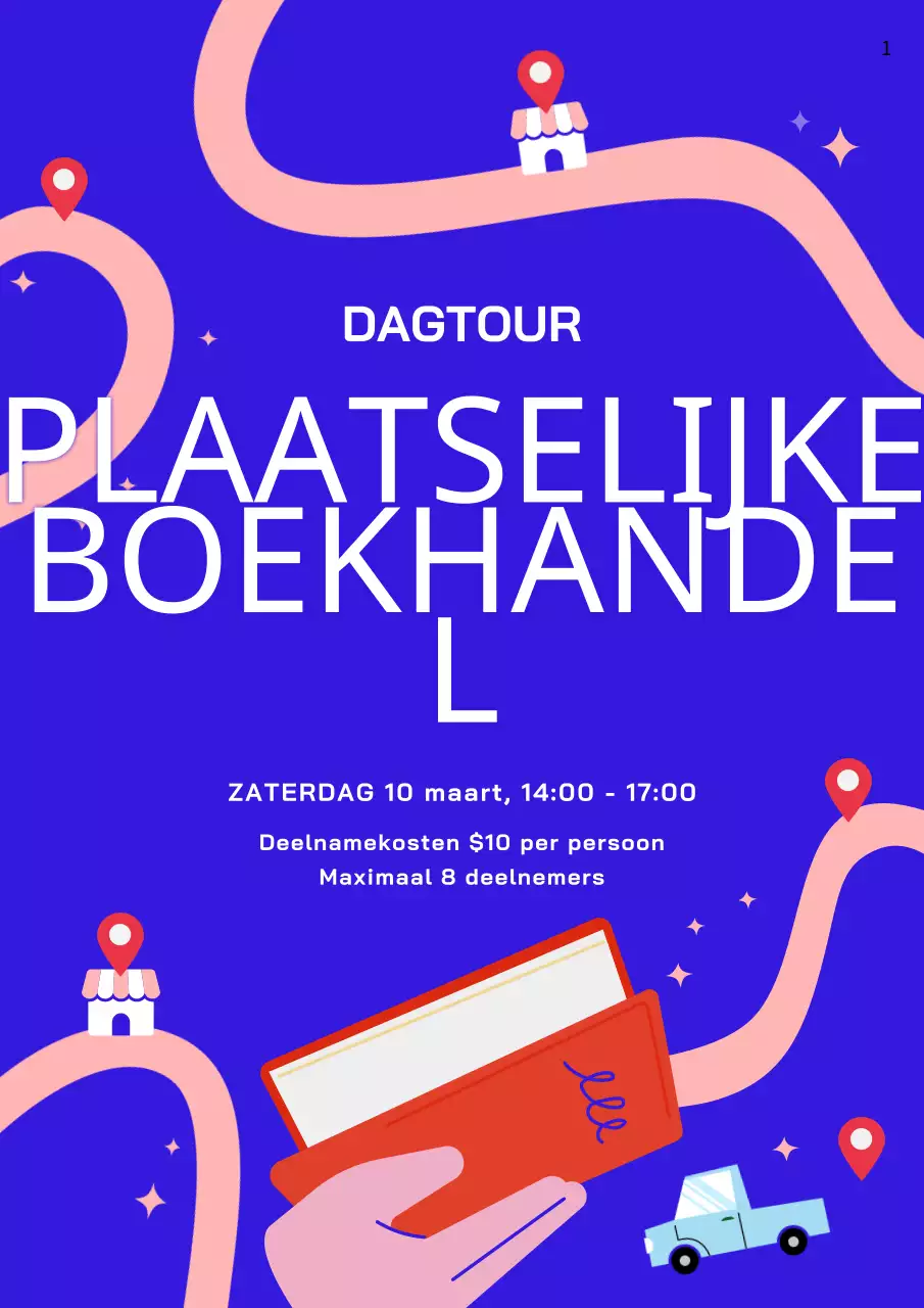 blauw roze reiskaarten schattige buurtboekhandelItinerarium