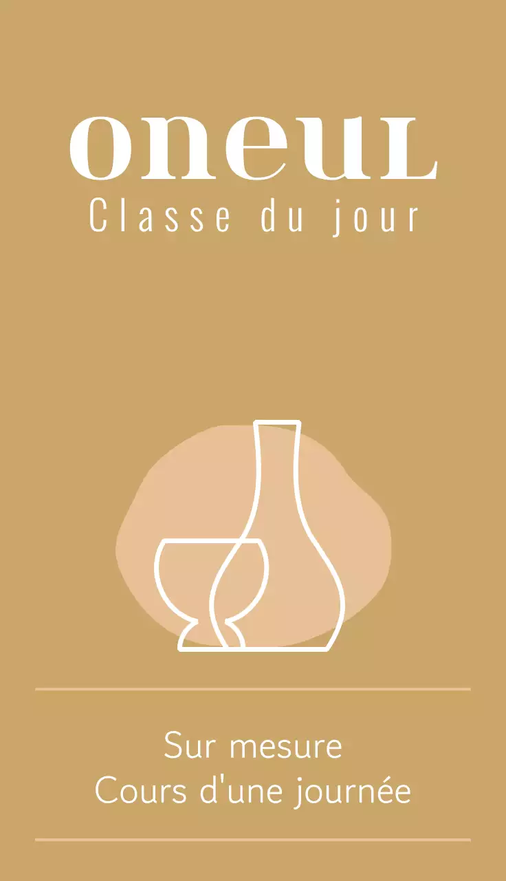 Promotion d'un cours de céramique d'une journée à l'école avec une atmosphère calme et émotionnelle en blanc et beige