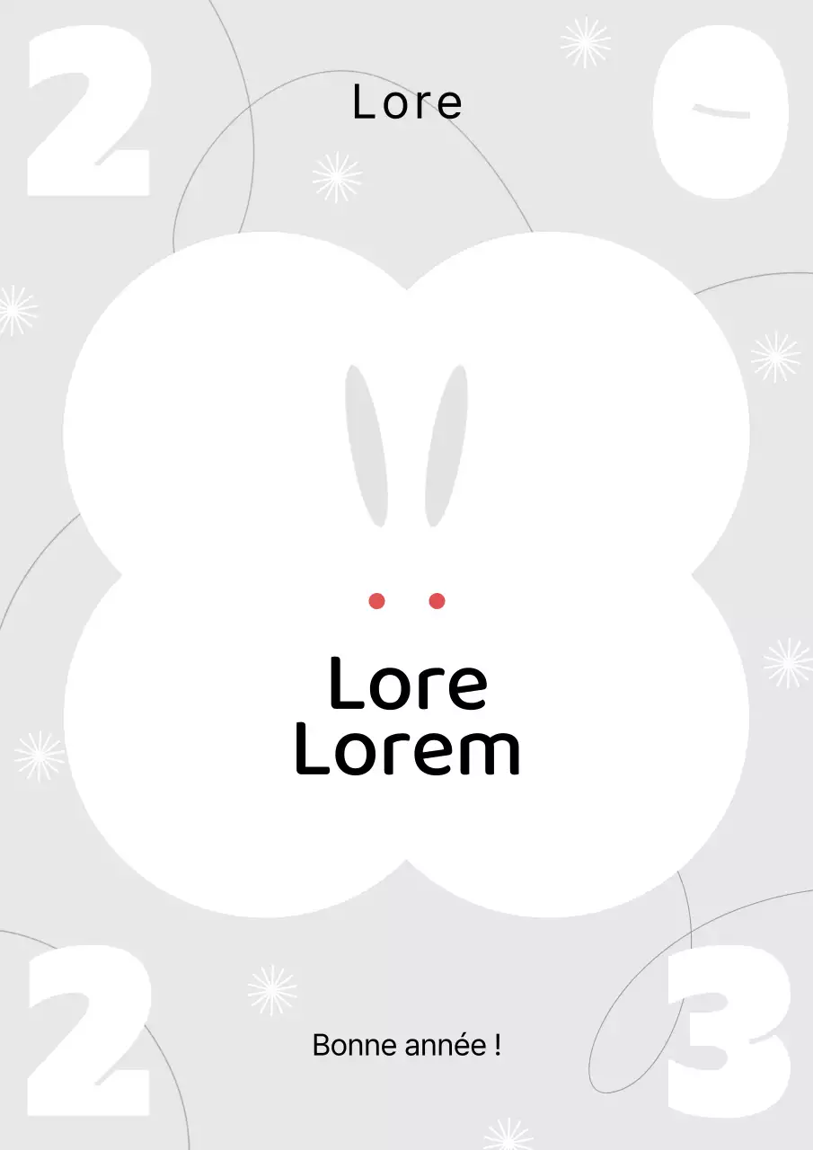 Carte de vœux simple en forme de dragon en blanc