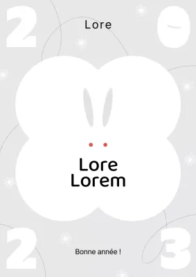 Carte de vœux simple en forme de dragon en blanc