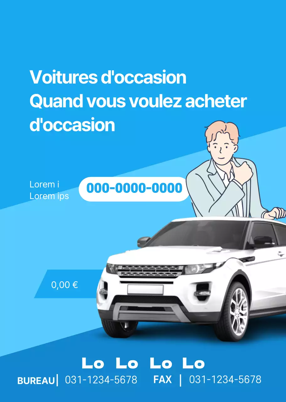 Photo bleu propre promouvant les ventes de voitures d'occasion