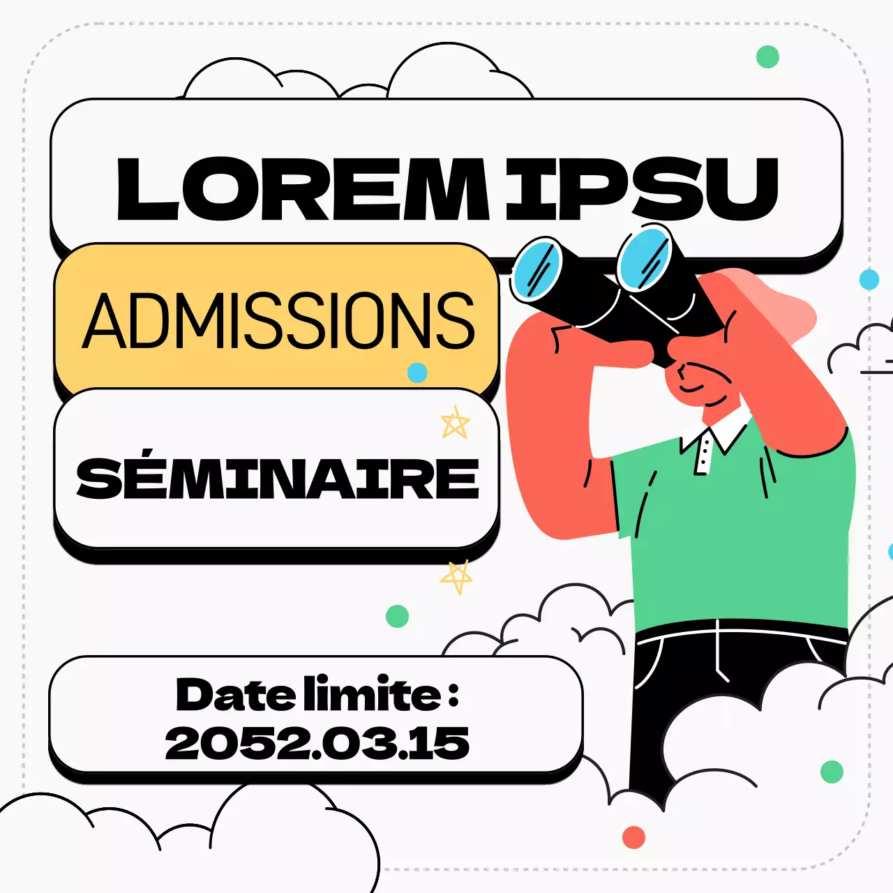 Illustration verte et jaune du concept de la séance d'information sur la réinscription