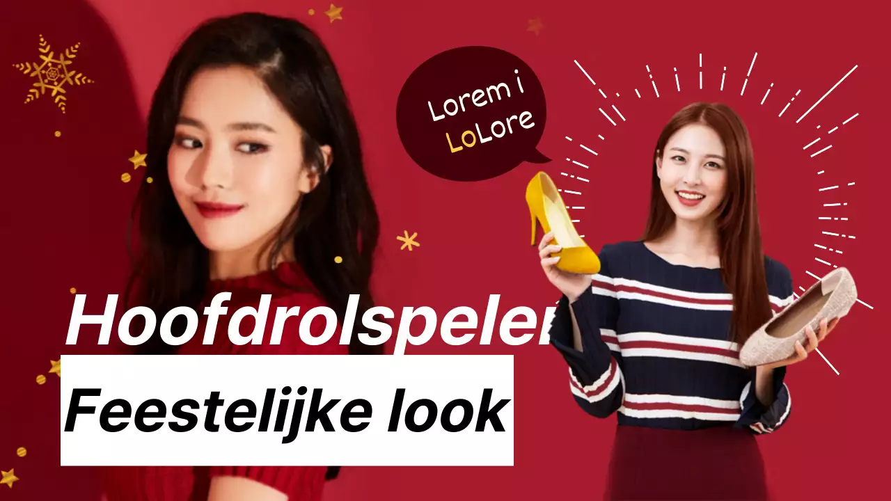 YouTube-thumbnail banner in rood en paars voor vakantiefeestjes