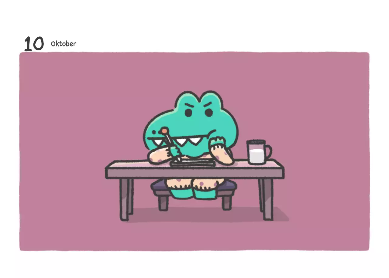 Een kalender met een schattig Argo-illustratieconcept