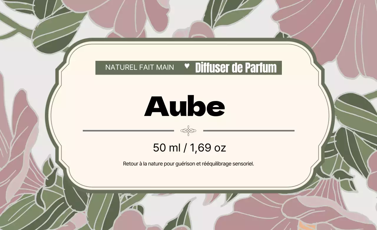 Étiquette de parfum vintage avec illustration verte