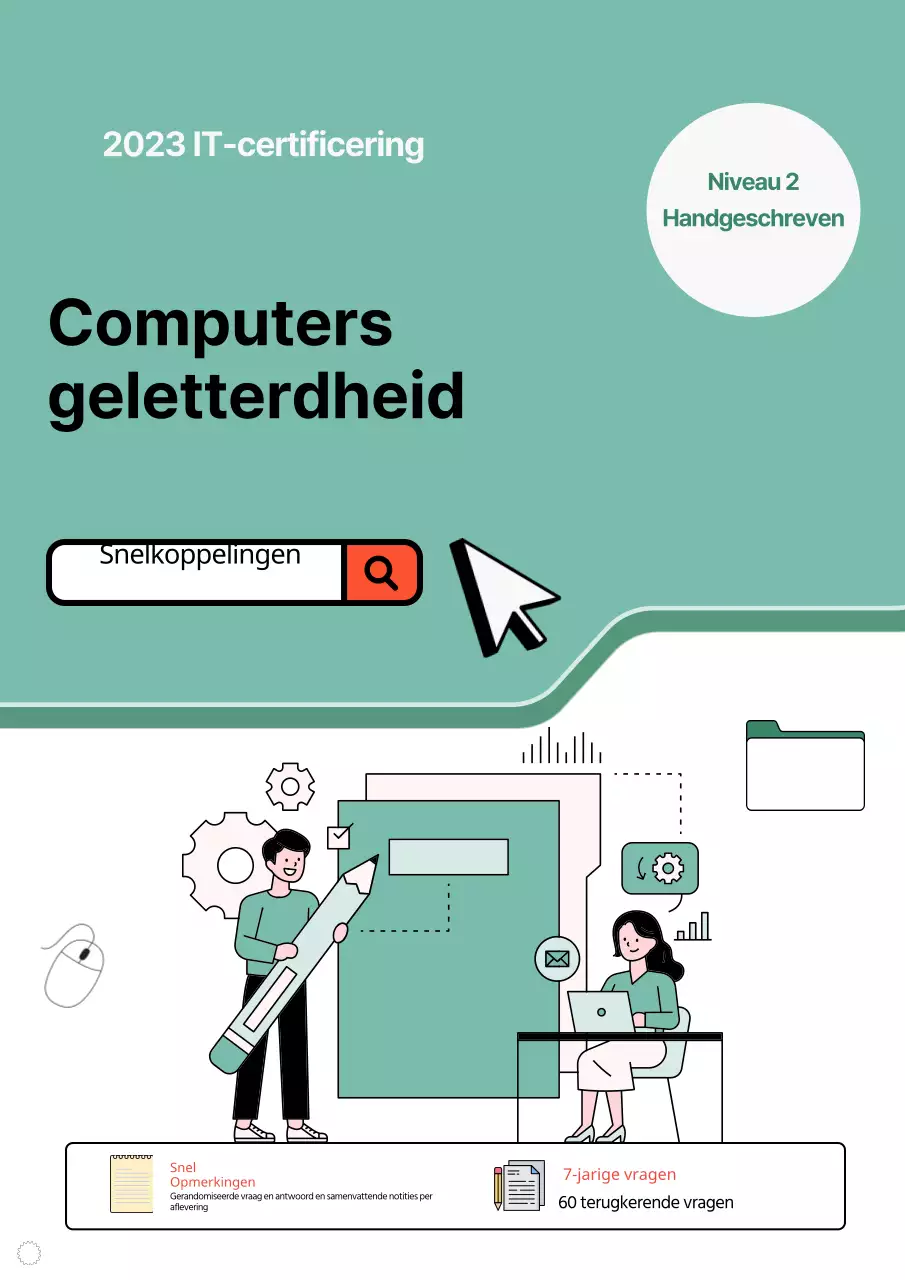 Cyber-cool mint en wit computercertificaat boekomslag