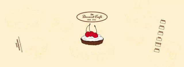 Promoot en informeer cafés met een emotioneel logo in roodbruin en lichtgeel