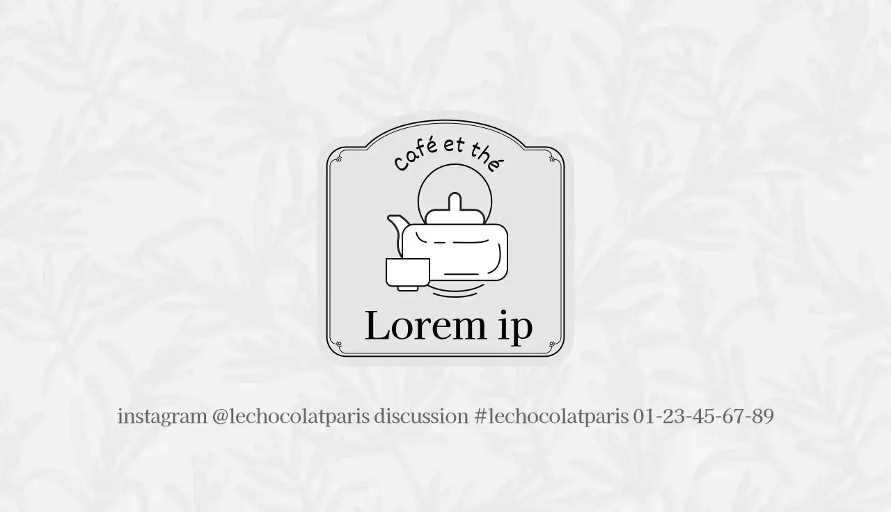 Illustration grise logo café thé carte de visite