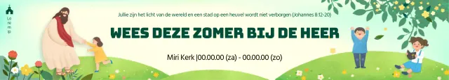Bijbelschool in een veld met een warme groene zomerse sfeer