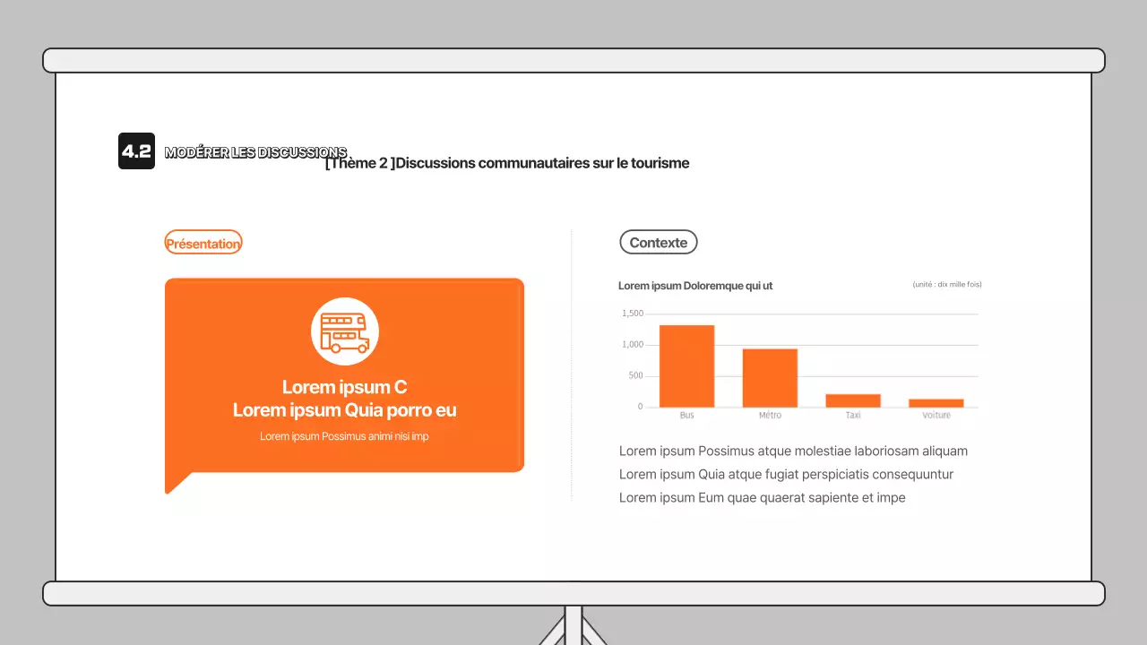 Présentation de la discussion avec illustration orange