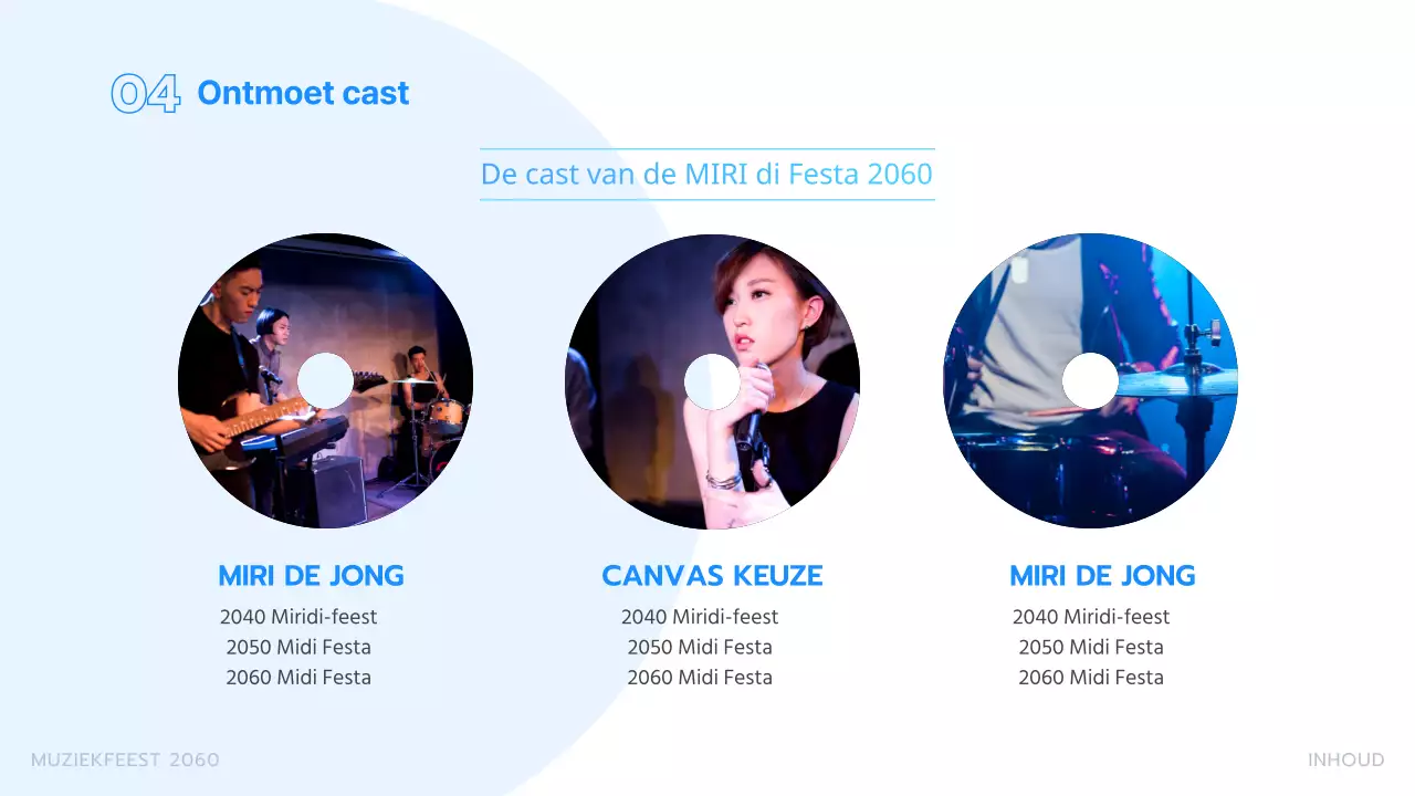 Een blauwe afspeellijst voor je showvoorstel