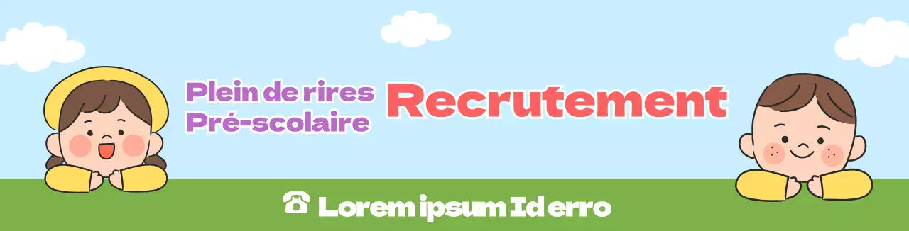 Bleu clair vert mignon PR recrutement