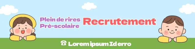 Bleu clair vert mignon PR recrutement