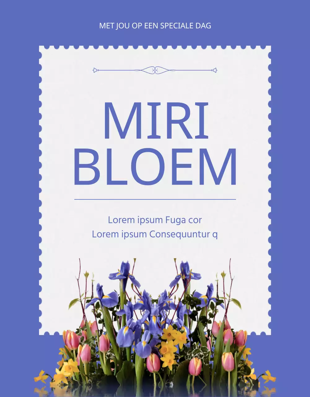 Paarse bloemen uitnodiging thema