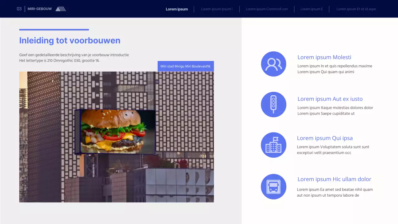 Een schoon, blauw voorstel voor advertentiemedia
