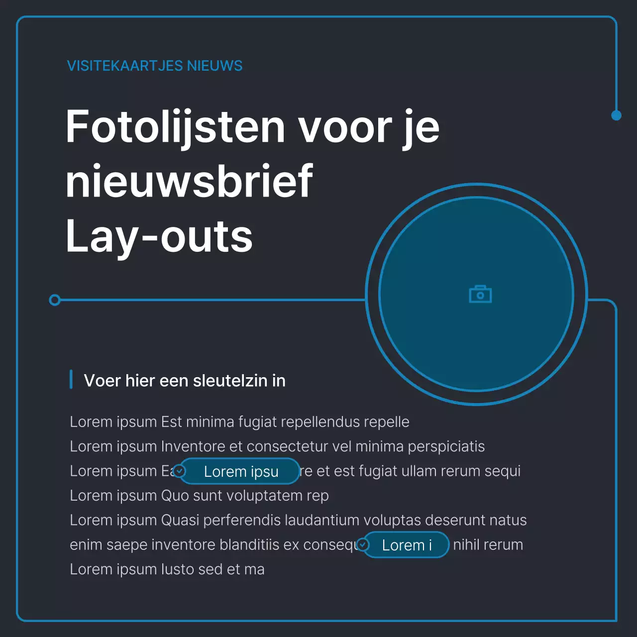 Eenvoudige geometrische vormen in zwart en blauw voor bedrijven